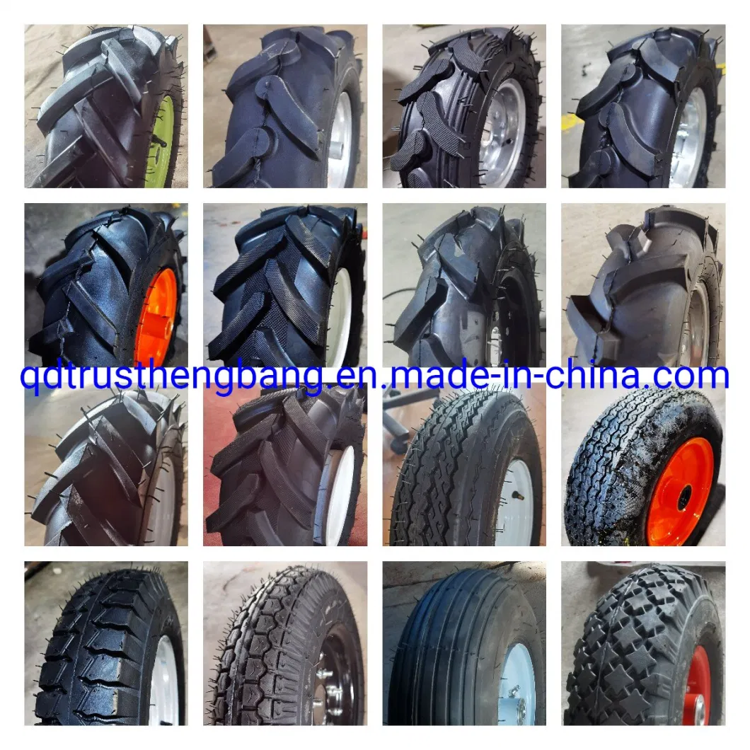 Wheelbarrow Tyre 3.50-8 Spare Wheel with Inner Tube Knobby Tread for Wheel Barrow