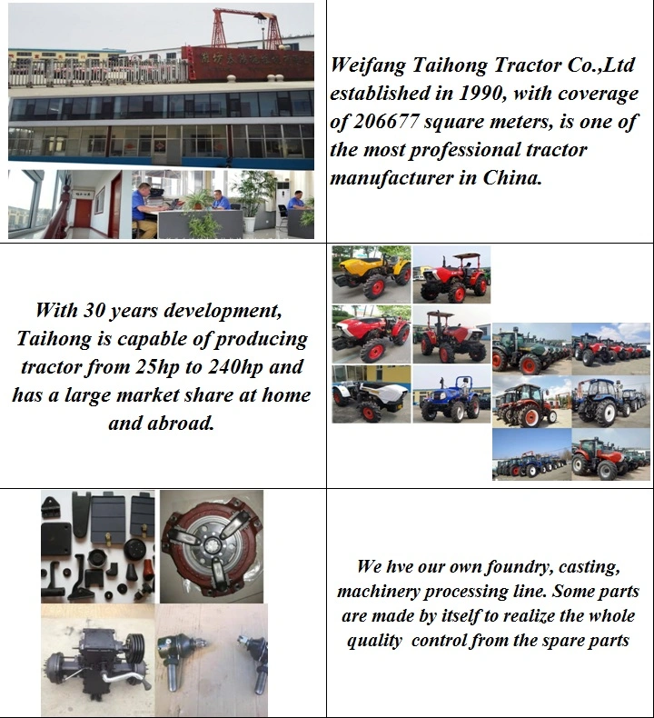 China Factory Supply 100HP 4WD Wheel Walking Big Tyre Agricultural Machinery Farm Tractors