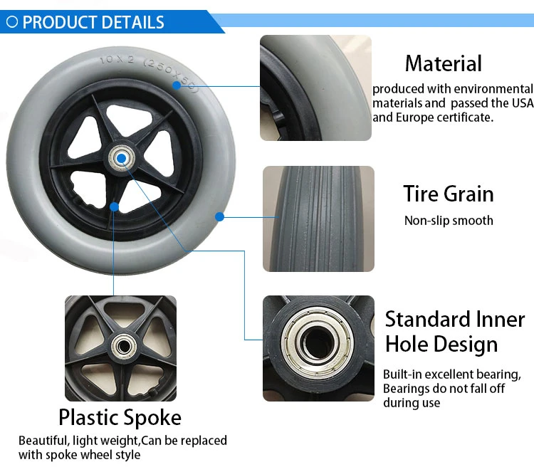 200X50 Wheelchair Wheel PU Foam Wheelchair Front Caster Wheel