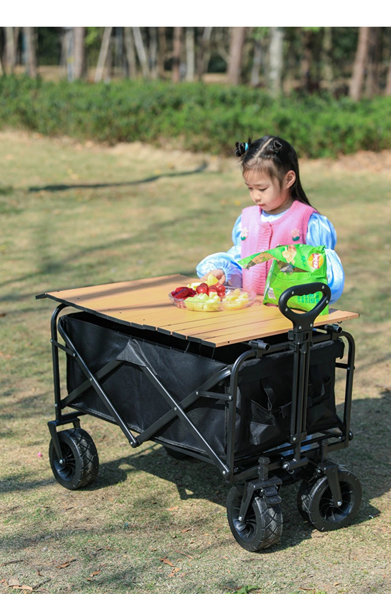 Wholesale Camping Picnic Outdoor Steel Folding Beach Wagon Cart Heavy Duty Portable Utility Collapsible Wagon Trolley