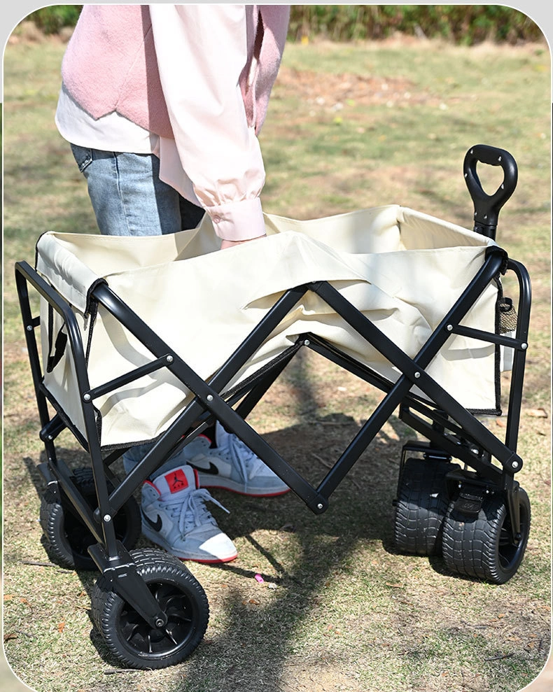 Wholesale Camping Picnic Outdoor Steel Folding Beach Wagon Cart Heavy Duty Portable Utility Collapsible Wagon Trolley