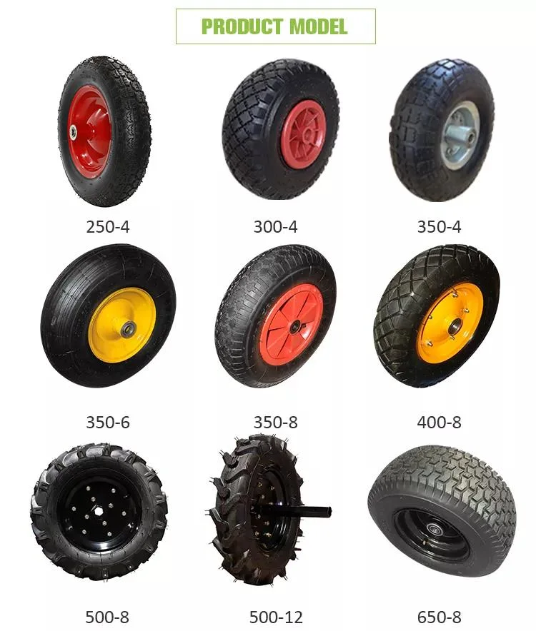 CE Good Quality Metal Rim Durable Pneumatic Rubber Wheel for Wheelbarrow (4.00-8)