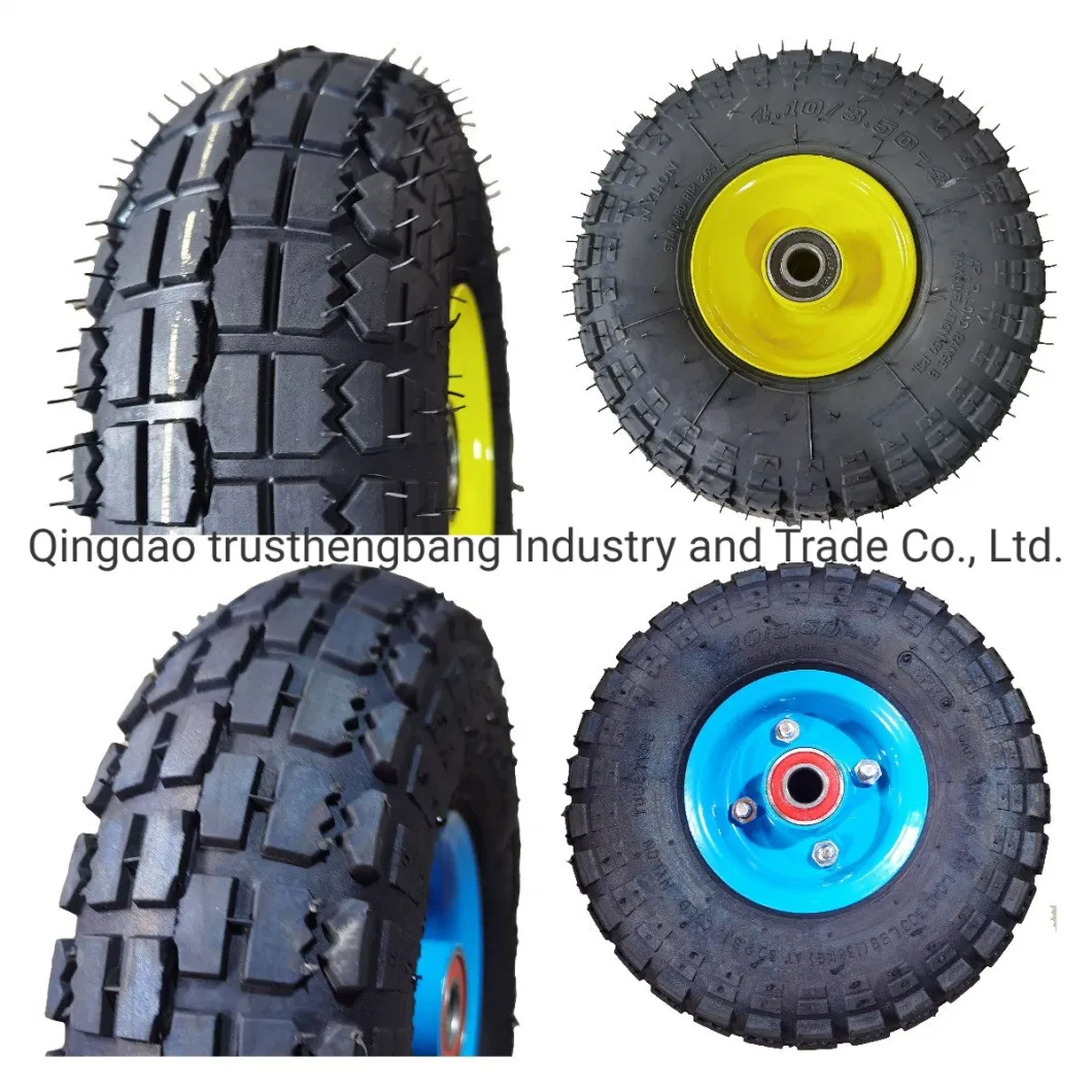 High Quality Heavy-Duty 10&quot;X4.10/3.50-4 Pneumatic Wheel with Inner Tube