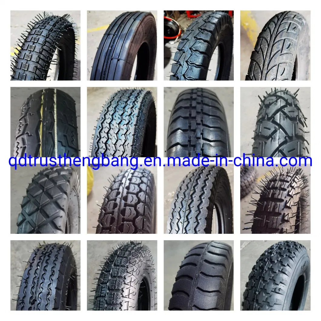 16 Inch 4.00-8 Wheelbarrow Pneumatic Rubber Tire Wheel with Diamond Pattern