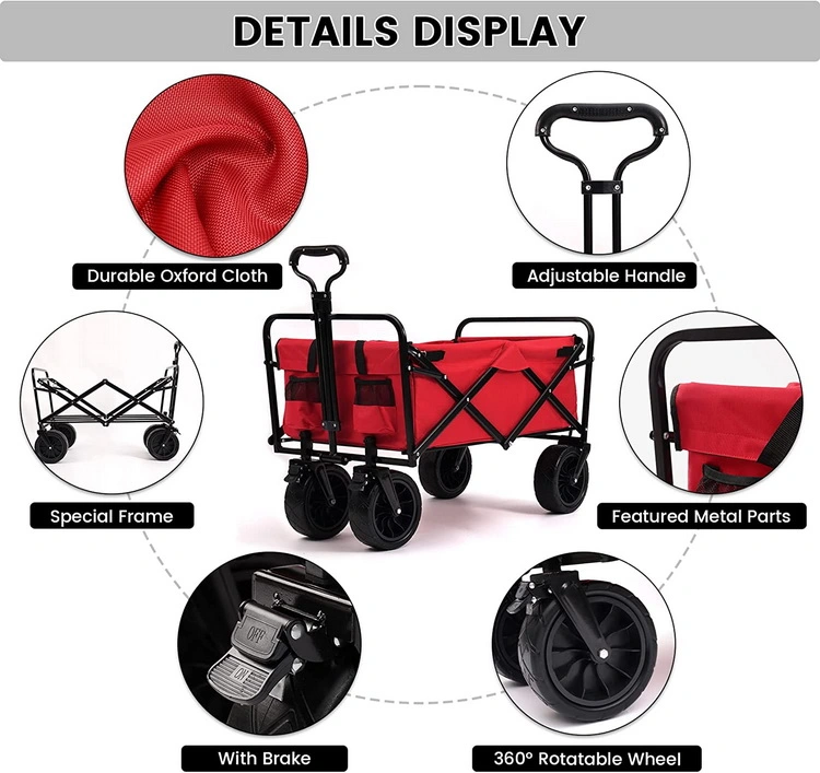 Outdoor High End Folding Wagon Offroad Foldable Hand Cart Trolley