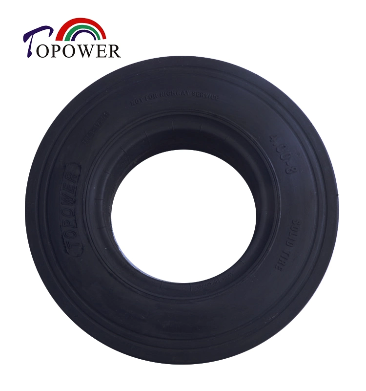 Luggage Trailer Tyre 4.00-8 Hand Truck Cart Solid Rubber Tire for Airport