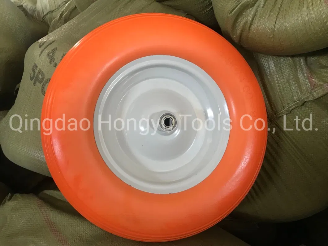 Heavy Duty Solid Rubber Polyurethane Foaming Flat Free PU Foam Wheelbarrow Wheel