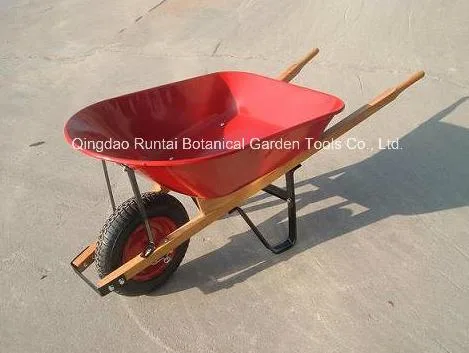 Hot Sell Wood Handle Metal Tray Pneumatic Wheel Wheelbarrow (WB5400)
