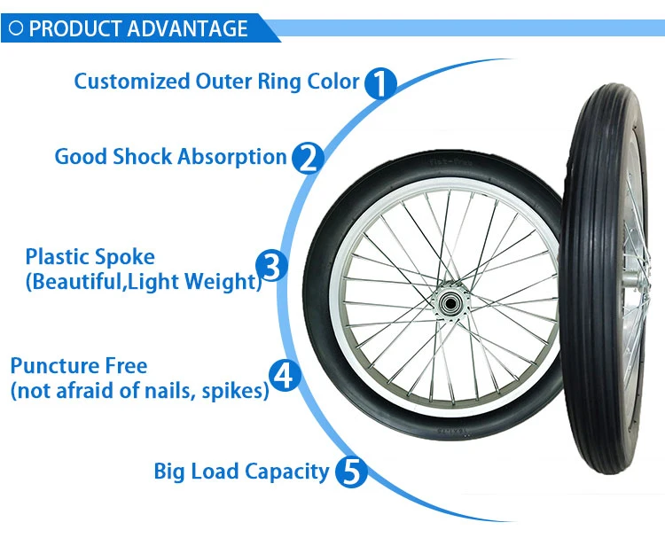 16X400-8 China Factory Beach Foldable Wagon Tyre Trolley Cart Wheelbarrow PU Foam Balance Bikes Wheel
