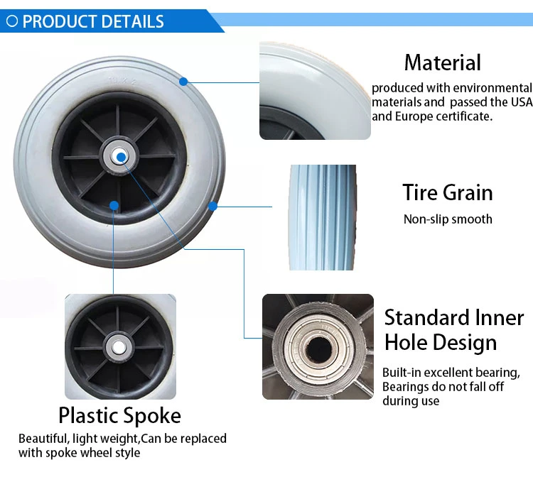 200X50 Wheelchair Front PU Foam Wheels Small Rubber Wheels