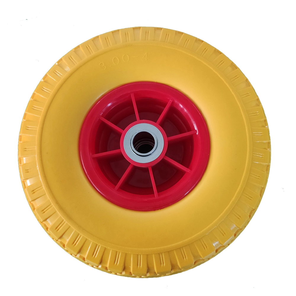 10 Inch Size 3.00-4 Puncture Proof Solid PU Tyre Wheel