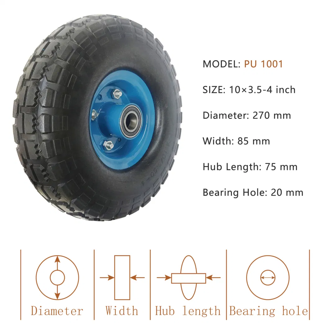 10&quot; Flat Free Tires for Hand Truck