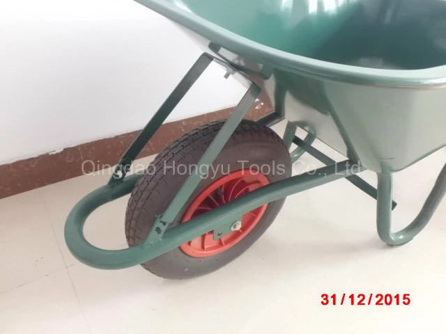 Green Painted Rubber Wheel Wheelbarrows