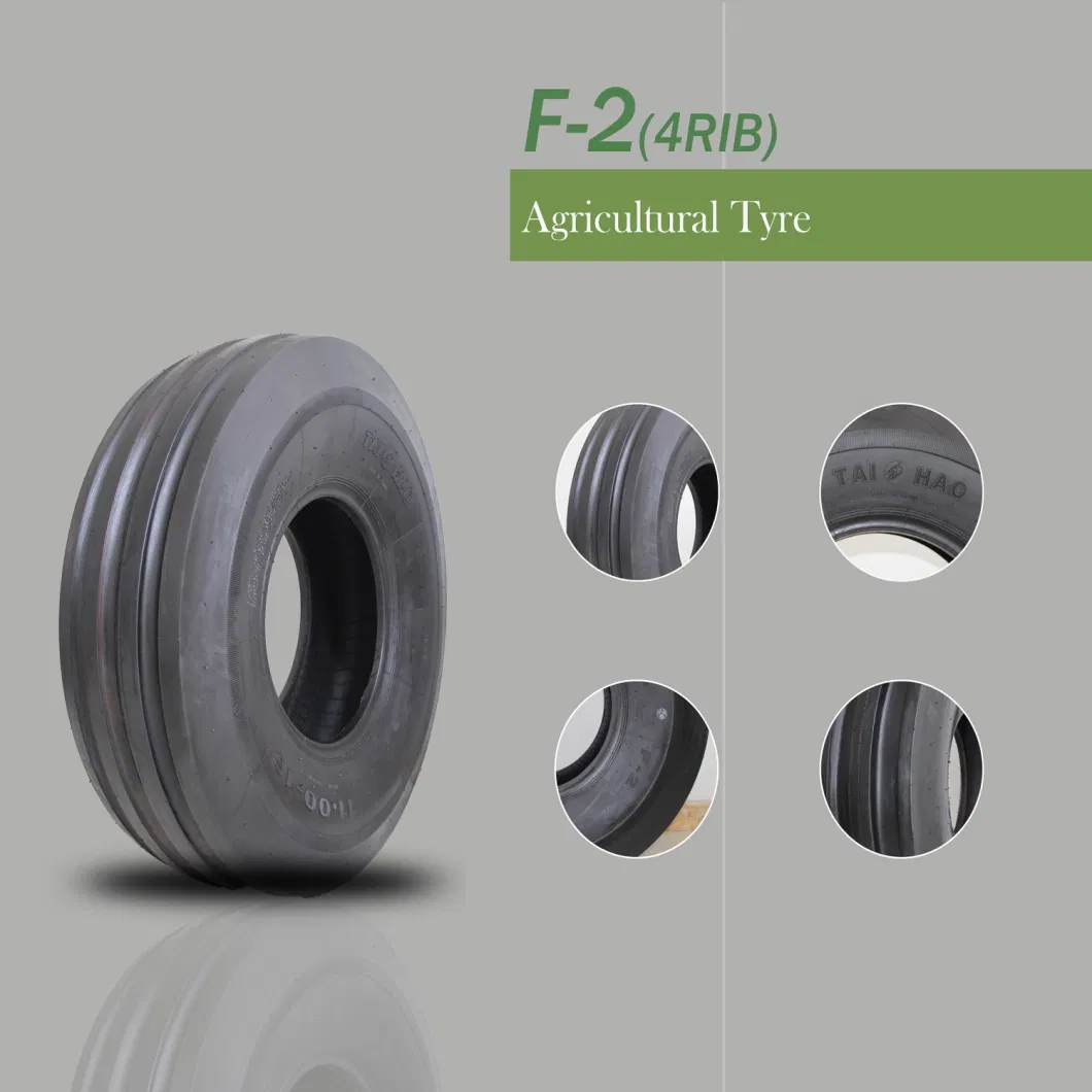 Taihao Factory F-2 (4RIB) Agricultural Tractor Tyre (4.00-12, 5.00-15, 6.50-16, 7.50-16, 9.00-16, 11L-15, 10.00-16, 11.00-16)