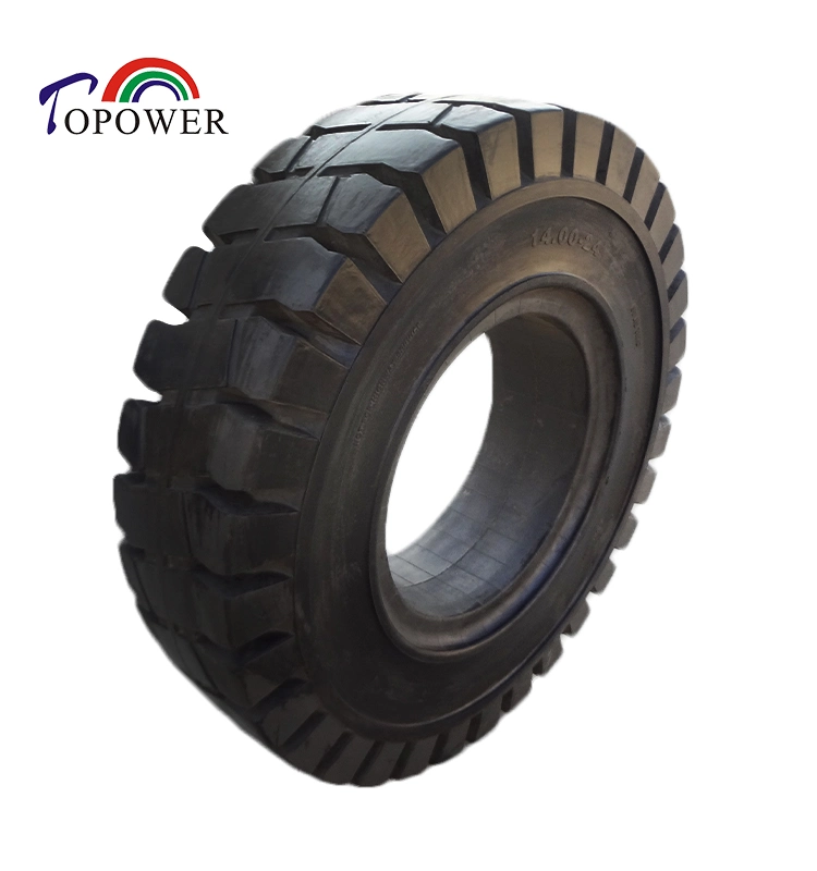 14.00-24 Pneumatic Rim Solid Tire Natural Rubber Tyre for Forklift, Blender Mixer and Trailer
