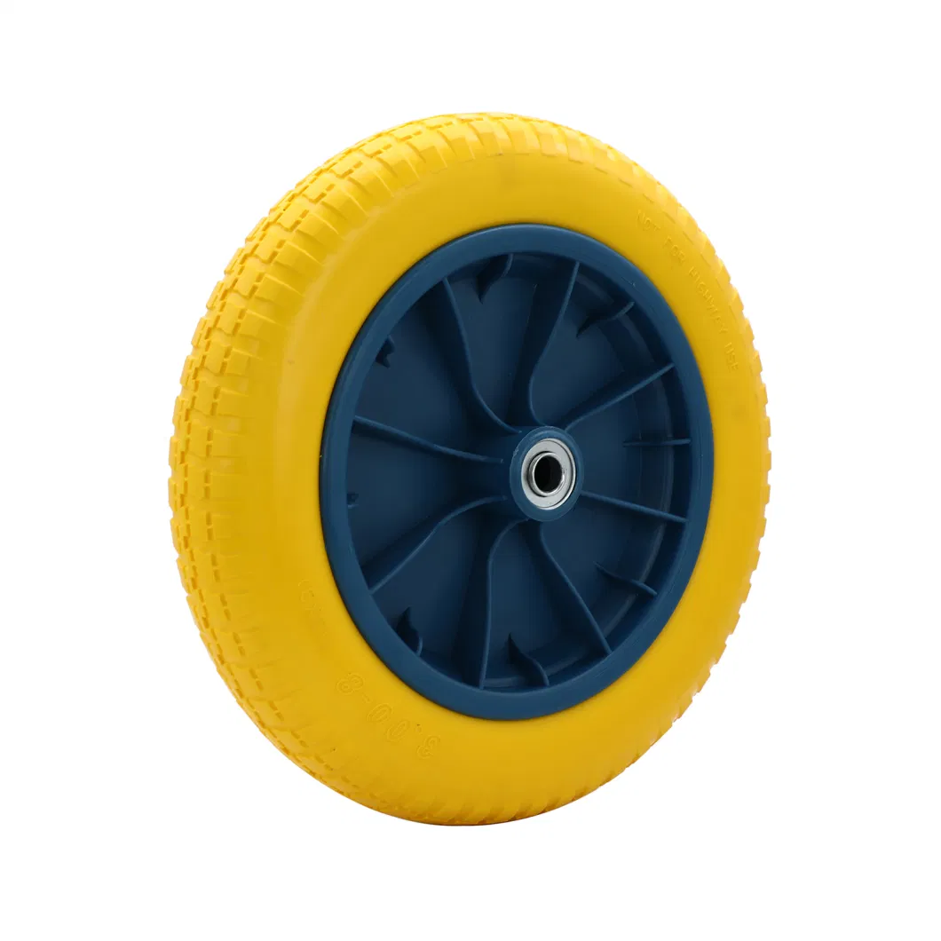 Flat Free PU Wheelbarrow Wheels with Spoke Color (4.00-8)