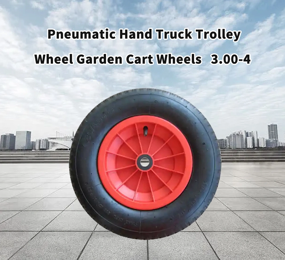 Hand Trolley Wheel Air Pneumatic Inflatable Rubber Tire Wheel for Hand Truck Trolley Lawn Mower Spreader Wheelbarrow