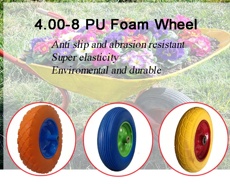 16 Inch Hig Quality PU Foam Tire Solid Polyurethane Wheel Garden Wheel 4.00-8