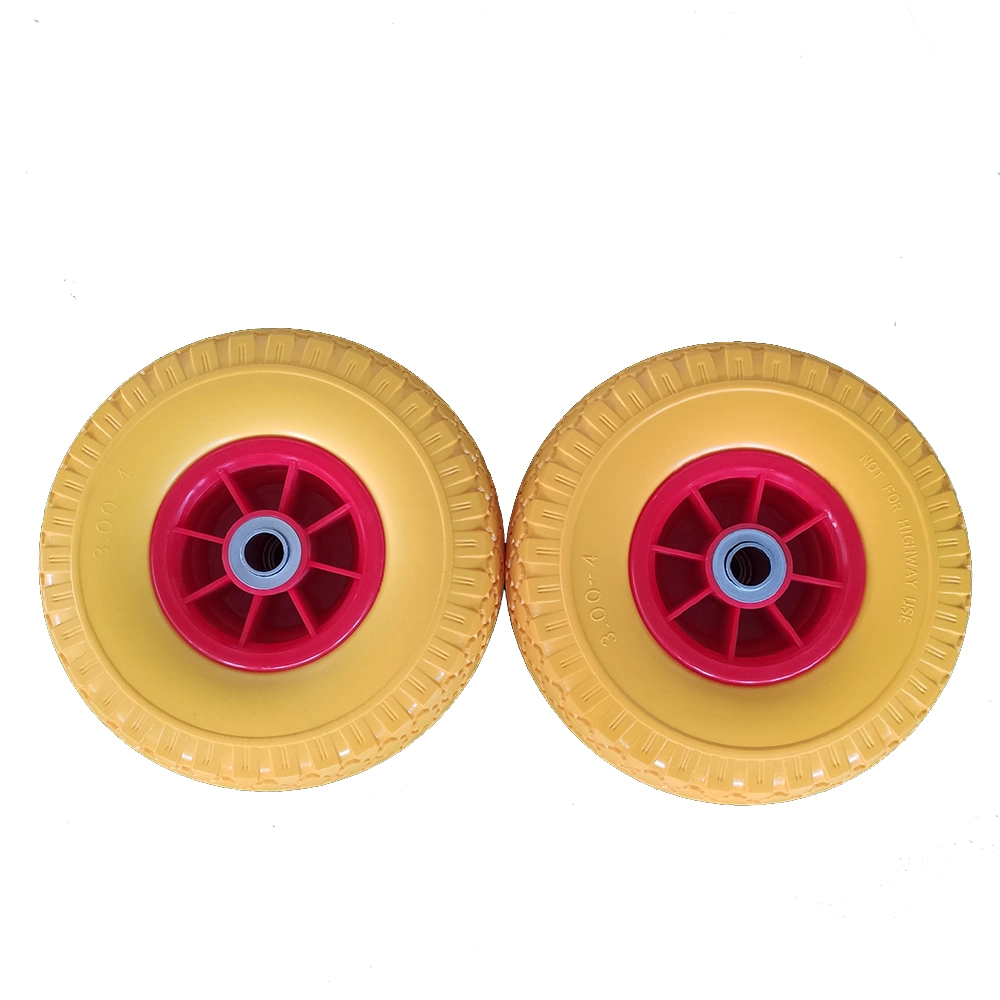 10 Inch Size 3.00-4 Puncture Proof Solid PU Tyre Wheel