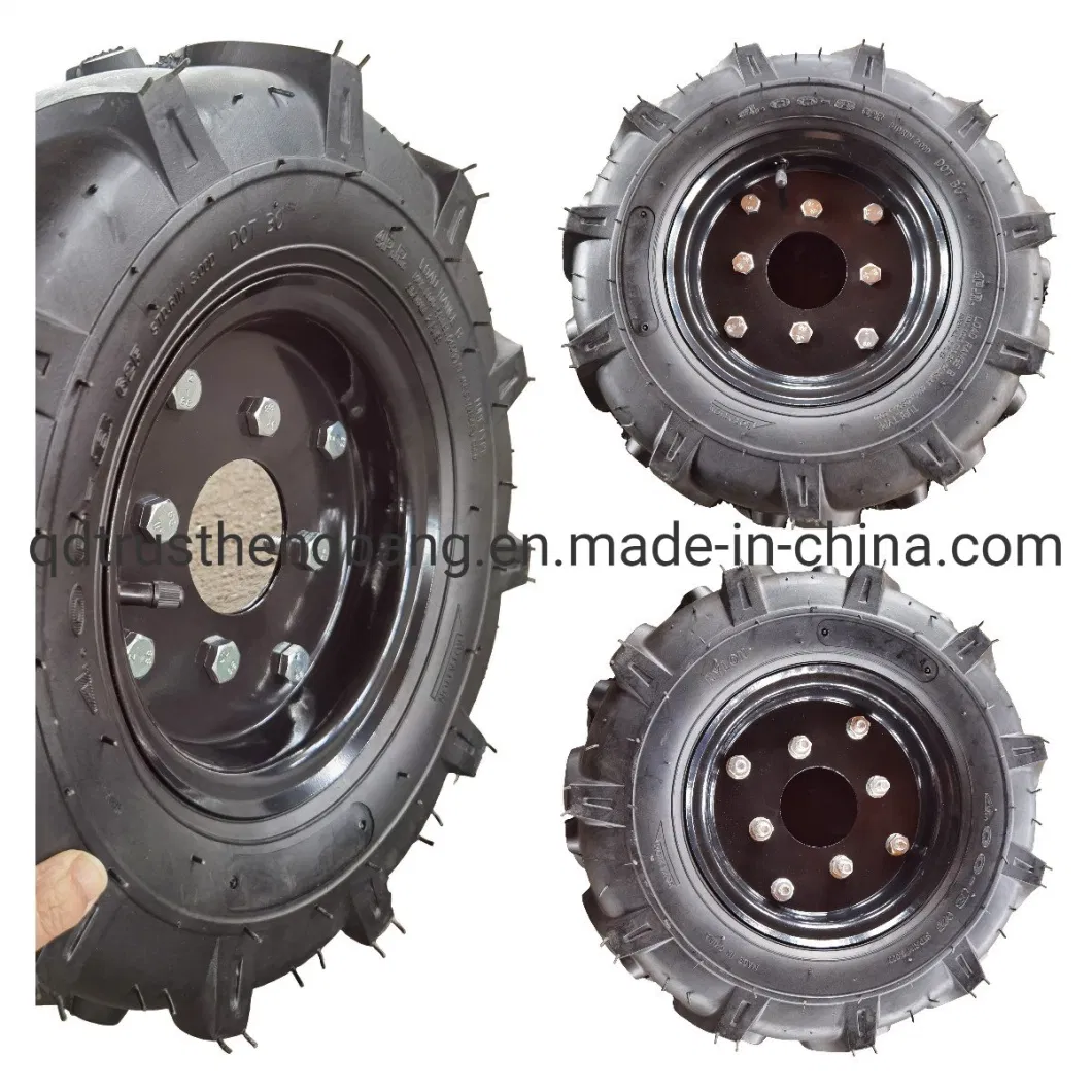High Quality 4.00-8 Cultivator Wheels Mini Tractor Tire with Metal Rim 4.00X8
