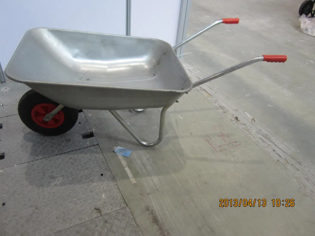 Double Wheel Wb5009m Russia Beralus Market Wheelbarrow for Construction with Galvanized Tray