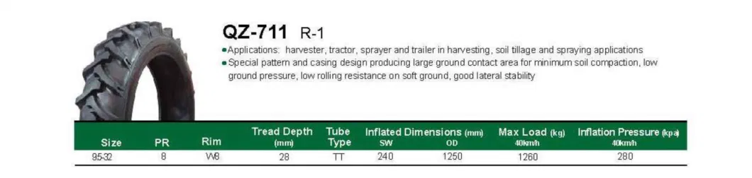 Wholesale Large Cultivator Sprayer 9.5-32/48 Herringbone Tyre 11-32/12.4-48