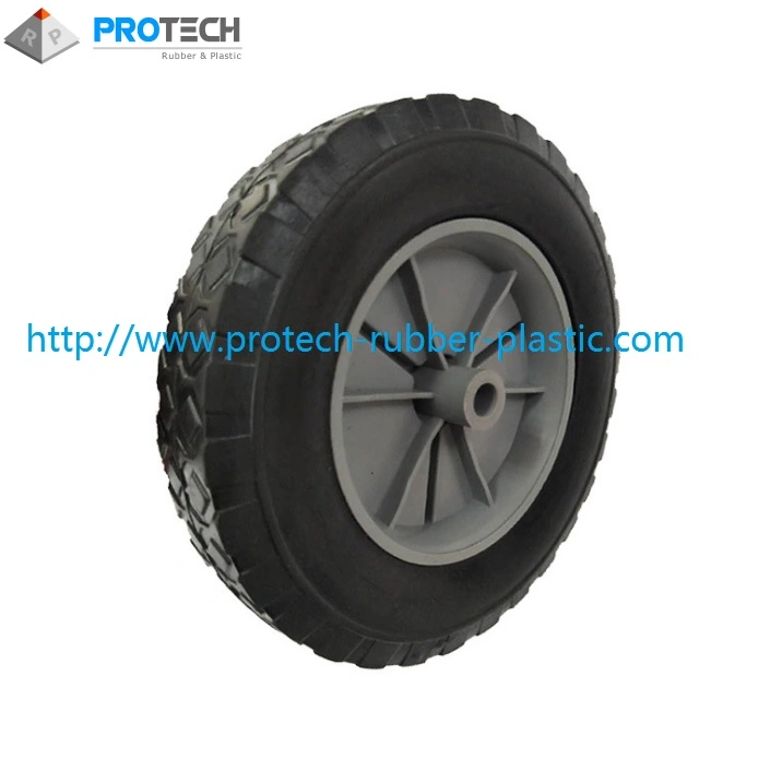 Customized High Quality Heavy Duty Solid Rubber Polyurethane Foaming Flat Free PU Foam Wheelbarrow Wheels