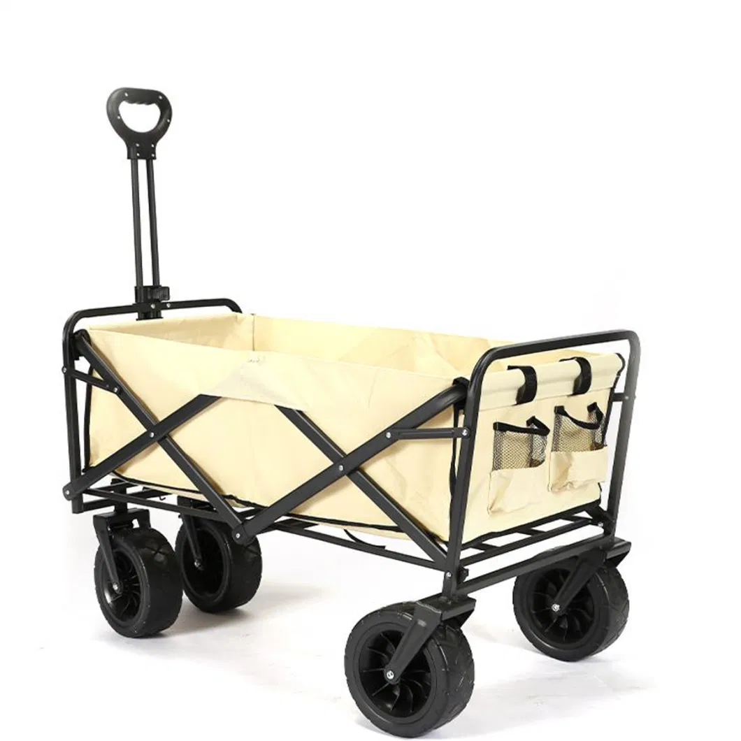 Wholesale Camping Picnic Outdoor Steel Folding Beach Wagon Cart Heavy Duty Portable Utility Collapsible Wagon Trolley