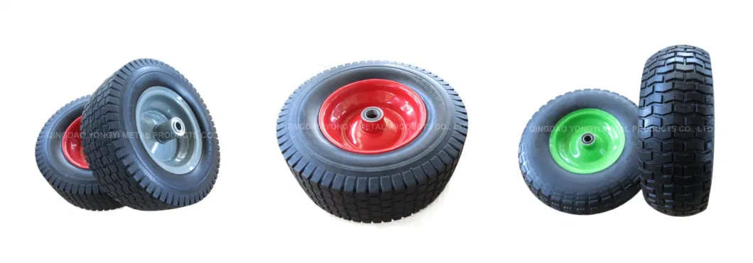 3.00-8 3.25-8 4.00-8 Color Solid PU Polyurethane Puncture Resistant Flat PU Foam Wheel Wheelbarrow Wheels