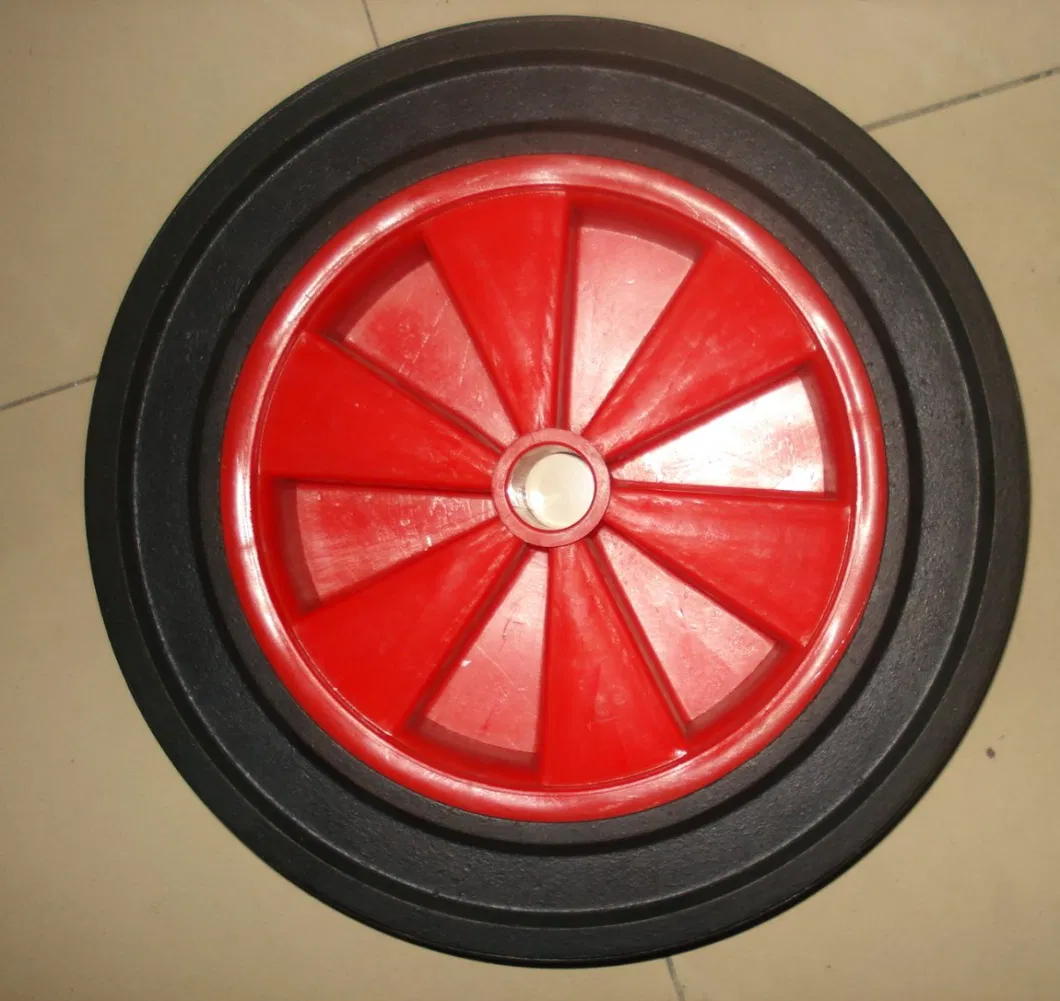 Factory Direct Selling 12X2 Solid Wheel with Steel Rim Strong and High Weight Load