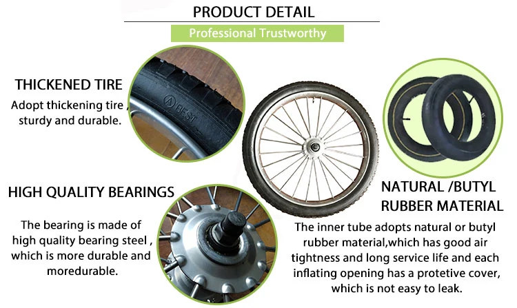 26 Inch Adult Bicycle Wheel Inflatable Rubber Tire with Steel Rim Cartfor Tool Butyl Rubber Inner Tyre Tubes Scrap