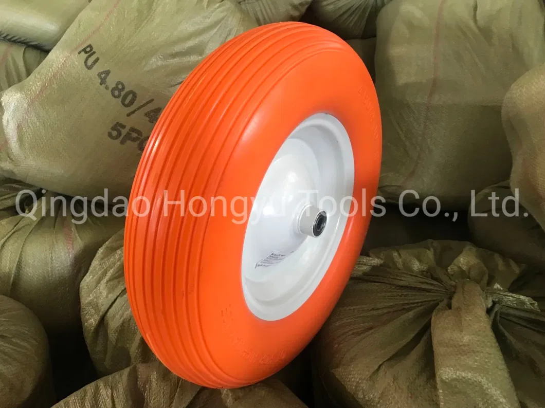 Heavy Duty Solid Rubber Polyurethane Foaming Flat Free PU Foam Wheelbarrow Wheel