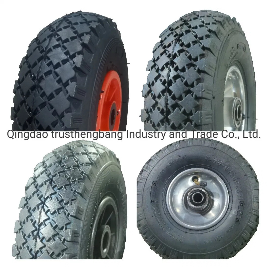 10 Inch 3.00-4 3.50-4 Pneumatic Inflatable Rubber Tire Wheel for Hand Truck