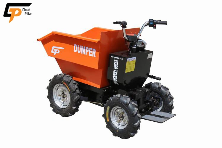 China Manufacturer Electric Power Motor Battery Wheel Folding Mini Dumper Loader Wheelbarrows with Brakes for Sale