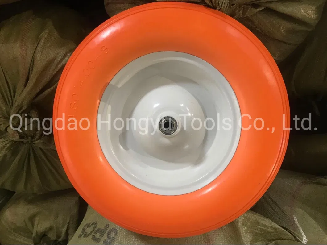 Heavy Duty Solid Rubber Polyurethane Foaming Flat Free PU Foam Wheelbarrow Wheel