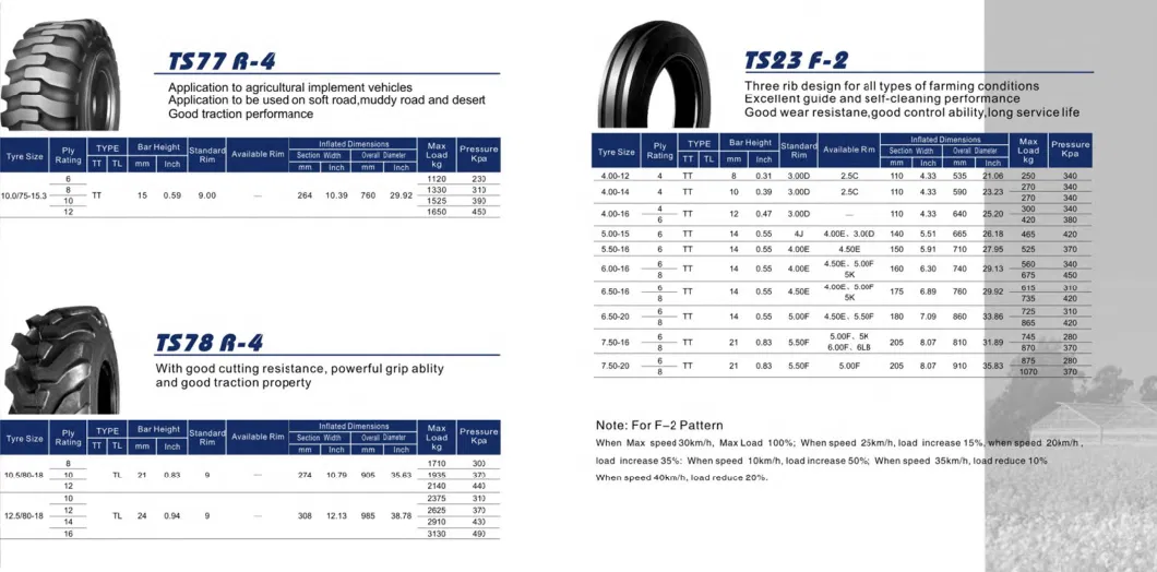 Radial Bias Agricultural Farm Tractor Tyre 10.0/75-15.3 10.5/80-18 12.5/80-18 R4 Taishan F2 4.00-12 4.00-14 4.00-16 5.00-15 5.50-15 6.00-16 6.50-16 Taishan