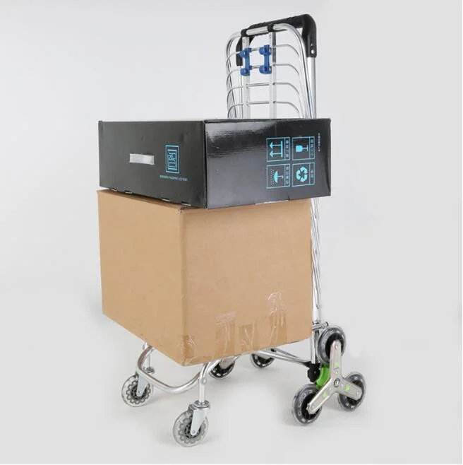 Wheeled Supermarket Trolley Alum Shopping Cart Trolley Climbing Stair Folding Cart Bag Shopping Trolley