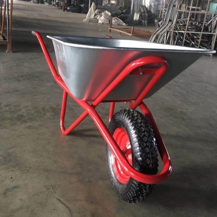 Double Wheel Wb5009m Russia Beralus Market Wheelbarrow for Construction with Galvanized Tray