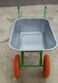 Double Wheel Wb5009m Russia Beralus Market Wheelbarrow for Construction with Galvanized Tray