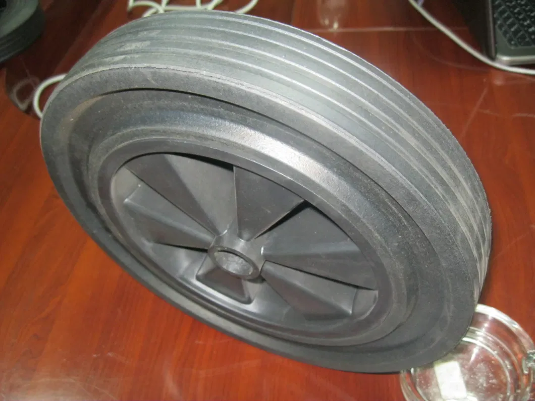 Factory Direct Selling 12X2 Solid Wheel with Steel Rim Strong and High Weight Load