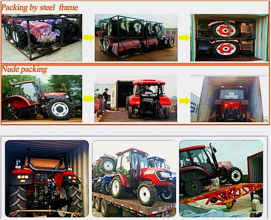 CE 504 Widened Tire Mini Farm Tractors Agriculture Tractor Like John Deere 4WD Wheel Tractor with Rotary Cultivator Agricultural Tractor for Farm