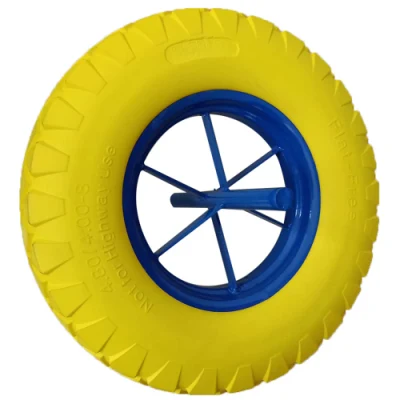  Ruota e pneumatico in poliuretano pieno senza piastra da 16&quot; 4.80/4.00-8 con Cuscinetti a sfere da 5/8&quot; per Wheelbarrow