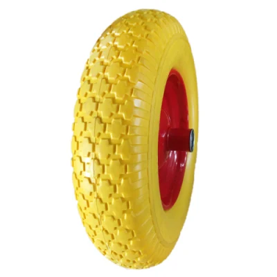 Ruota in schiuma da 16 pollici 4.00-8 PU gommata a ruota libera piatta E ruota