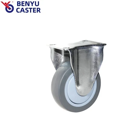  3 ruote rigide TPU grigio silente da 4&quot; per apparecchiature industriali Ruote ruote per la rotazione della barra