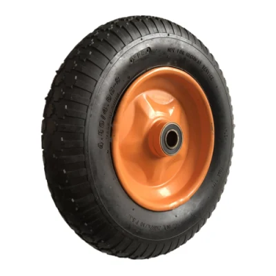 4.00-8 ruota in gomma pneumatica, ruota a carropola ruota in acciaio cerchione con cuscinetto a sfere, pneumatico in nylon 2pr 4pr per carropola