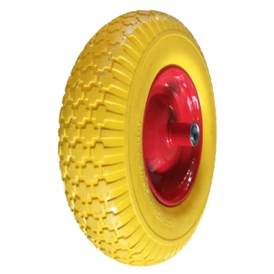 Ruota in schiuma da 16 pollici 4.00-8 PU gommata a ruota libera piatta E ruota