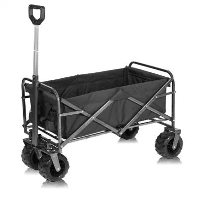  Carrello da giardino pieghevole, carrello per esterni con ruote larghe e logo personalizzato Vagone da spiaggia pieghevole Big Wheels per campeggio