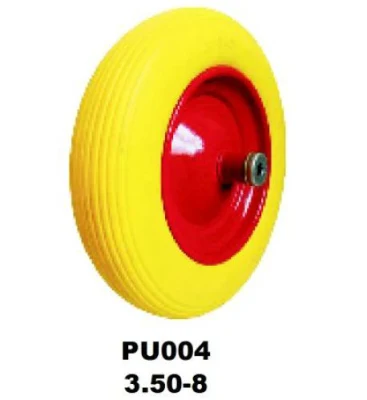  Ruota di ottima qualità gialla PU004 per Wheelbarrow (Mercato Sudafrica/Russia)