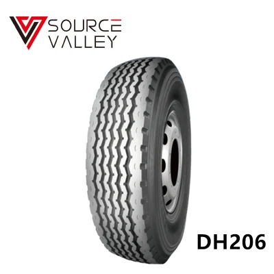  Importazione all&prime;ingrosso di pneumatici cinesi Dh206 con certificazione GCC DOT ECE 385/65r22,5 pneumatici per camion Durun di tutte le misure gomma senza tubo per impieghi pesanti Pneumatici per rimorchi TBR