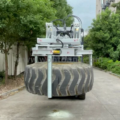Accessorio per carrello elevatore a forche Tipping Tyre Gripper pneumatici Installazione pneumatici escavatore